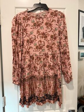 Wonderly Pink Floral Long Sleeve Dress